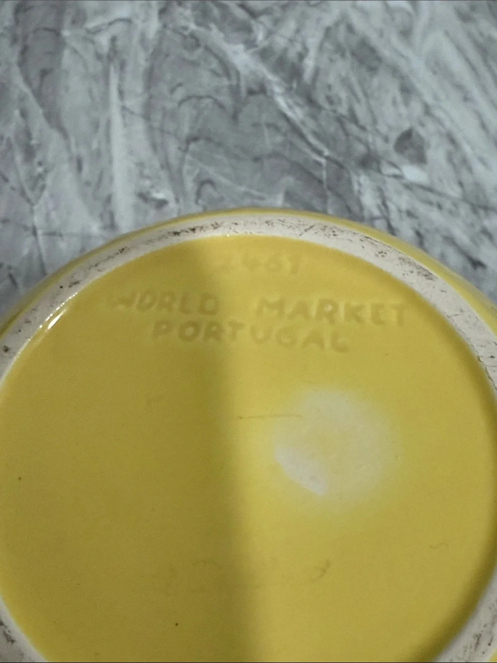 World Market Portugal Ceramic Vase Planter Pot Butter Yellow Cottage Decor